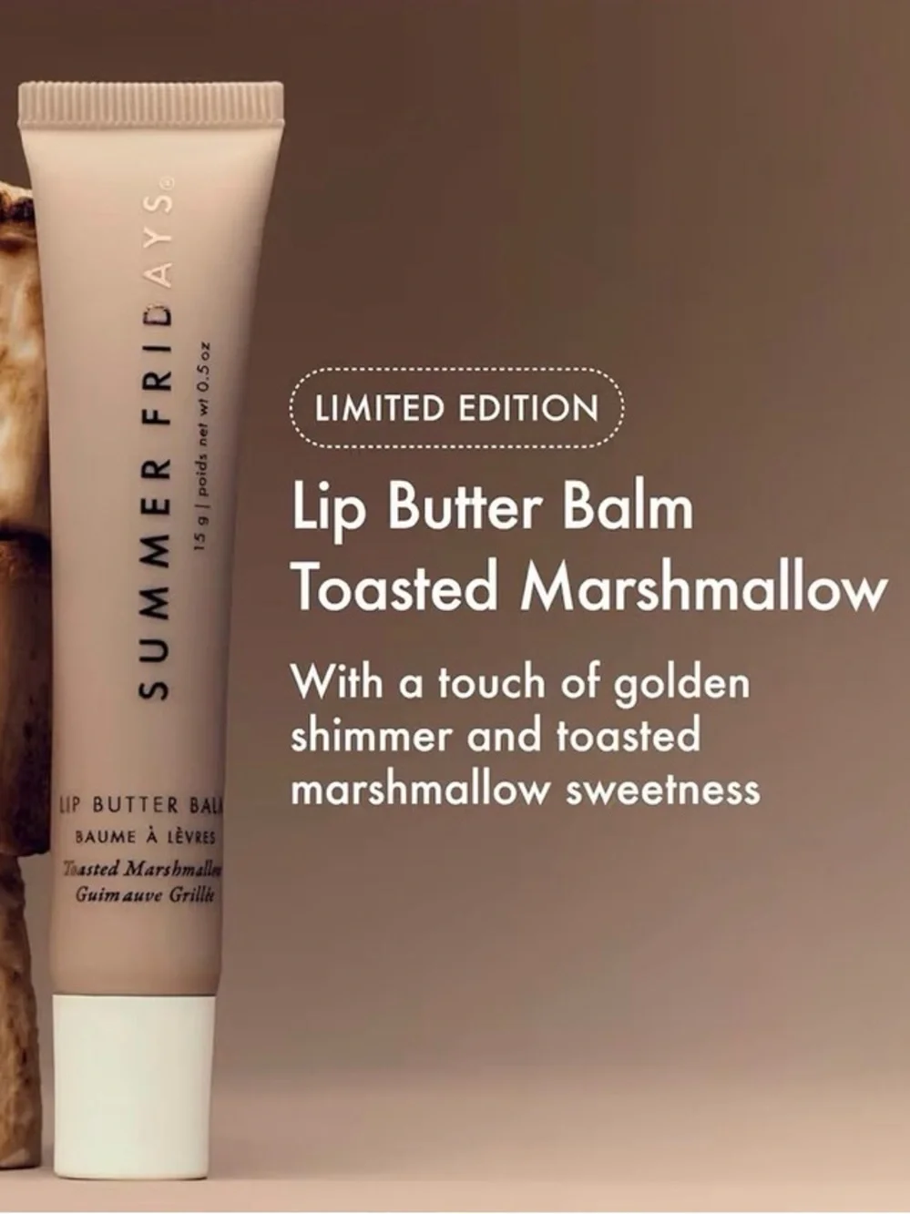 Summer Fridays Lip Butter Balm Shimmer TOASTED MARSHMALLOW NEW IN BOX